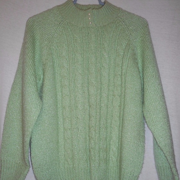 Size PM Karen Scott Petites Green Sweater - Picture 1 of 7